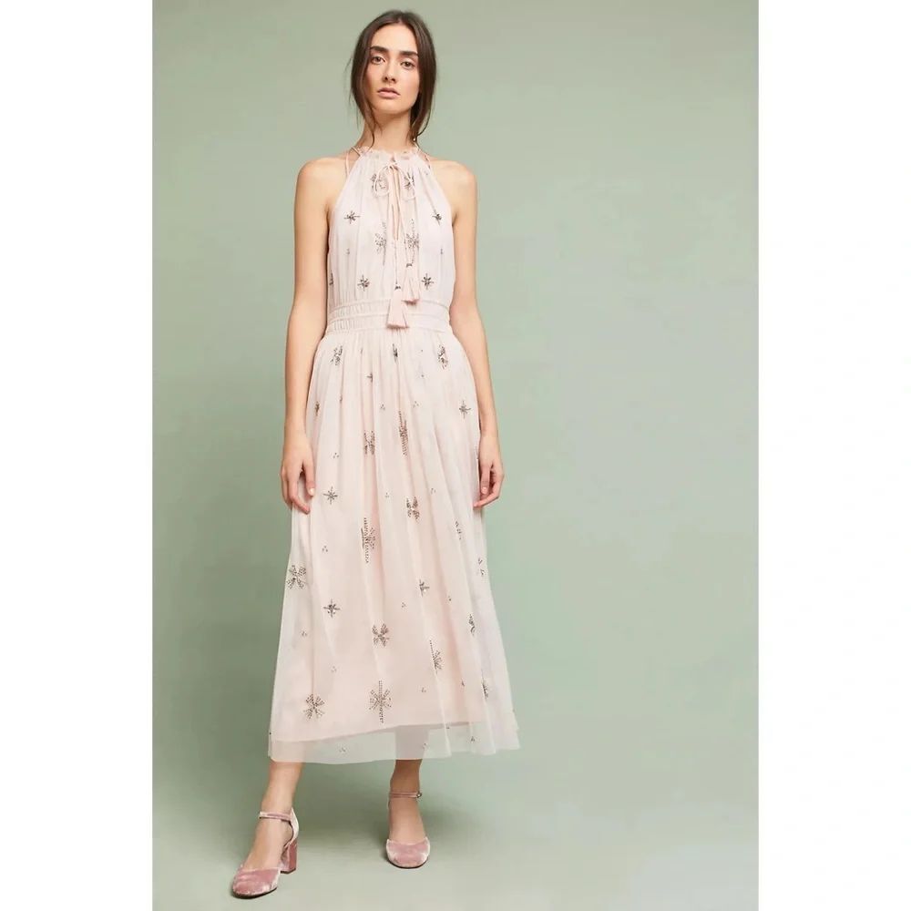 Anthropologie Amiens Halter Maxi Dress